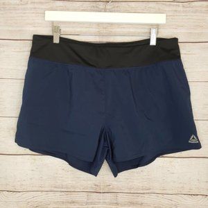 Reebok women's navy blue and black athletic walking shorts size large